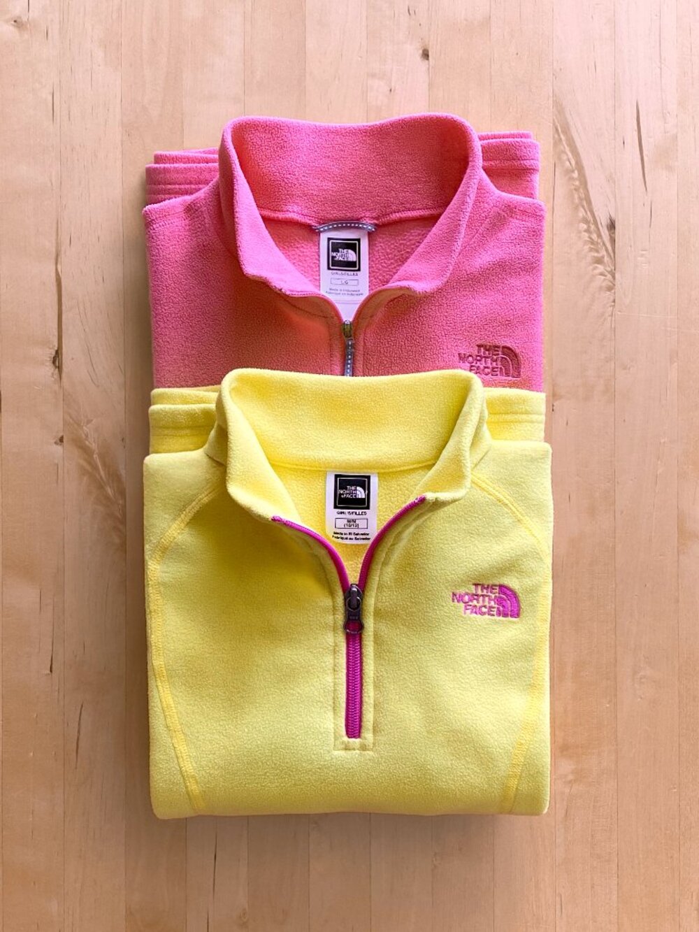 Two The North Face Quarter-Zip Pullovers Girl's Medium & Large